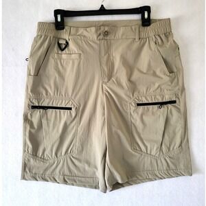 KPSUN Quick Dry Hiking Shorts Mens Medium Khaki Tan Hike Fishing‎ Gorpcore Camp